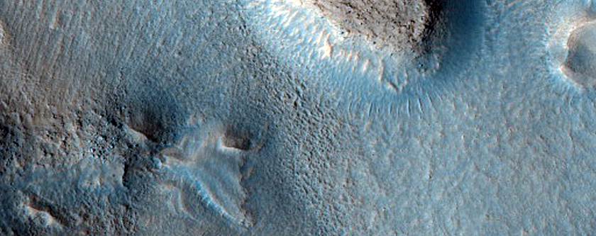 Dipping Layers in Depression in Semeykin Crater

