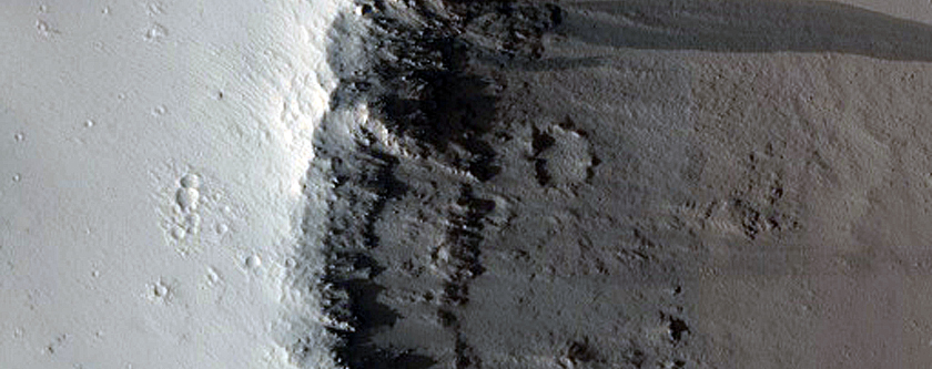 Crater Wall in Amazonis Planitia
