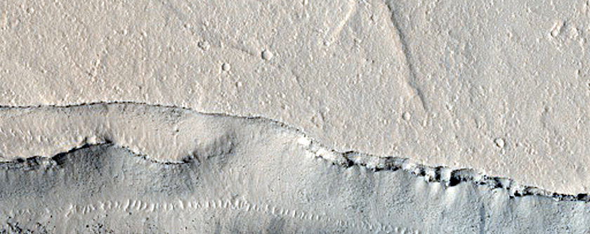 Possible Rock Falls on Steep Slopes in Cerberus Fossae
