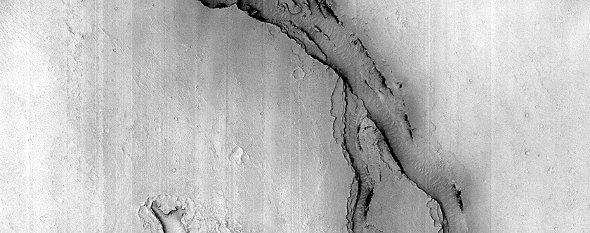 Apparent Vent Near Athabasca Valles Lava