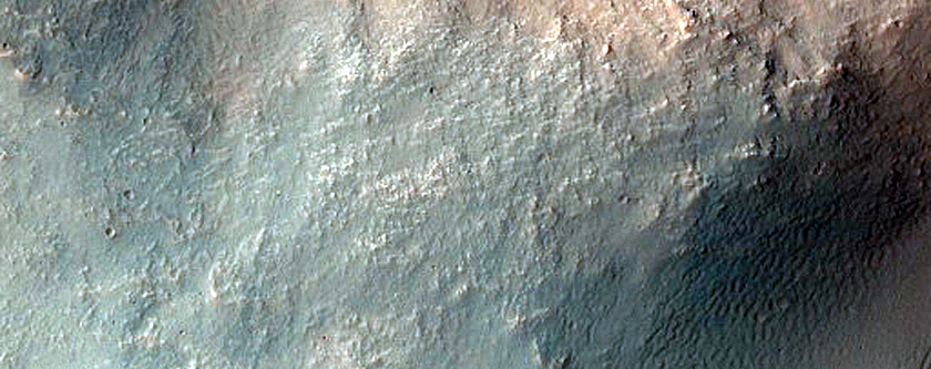 Valley Entering Crater Southwest of Babakin Crater
