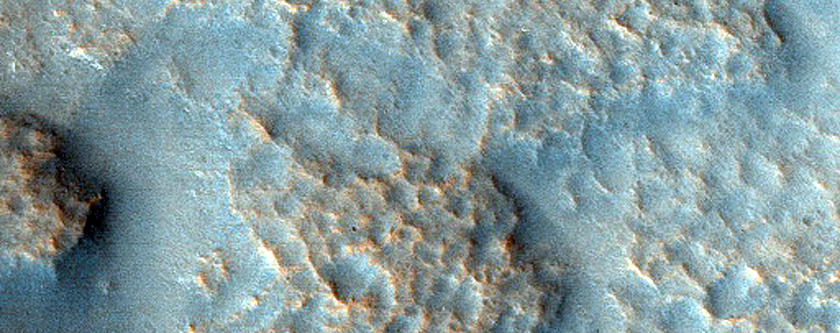 Trough in Infilled Crater
