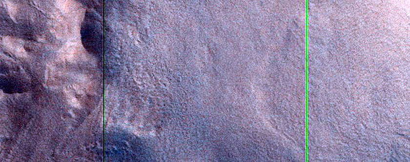 Layered Features South of Semeykin Crater
