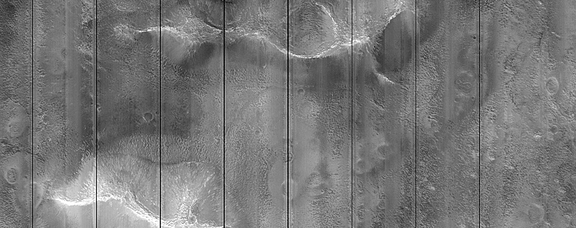 Massifs on Layered Bedrock in Acidalia Planitia
