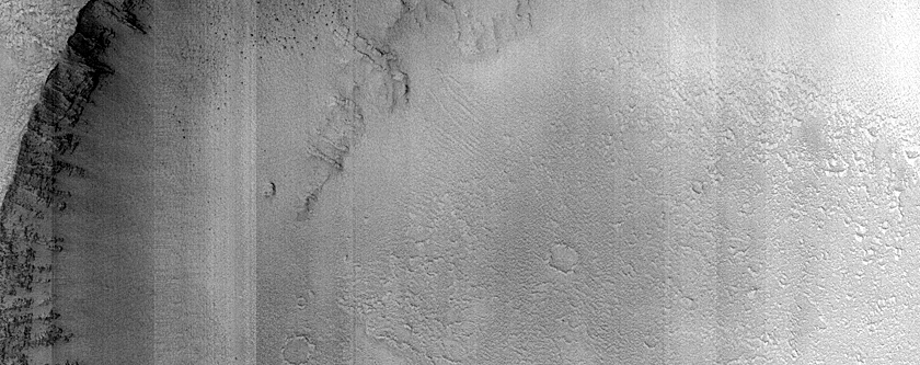 Lava-Crater Interaction in Daedalia Planum
