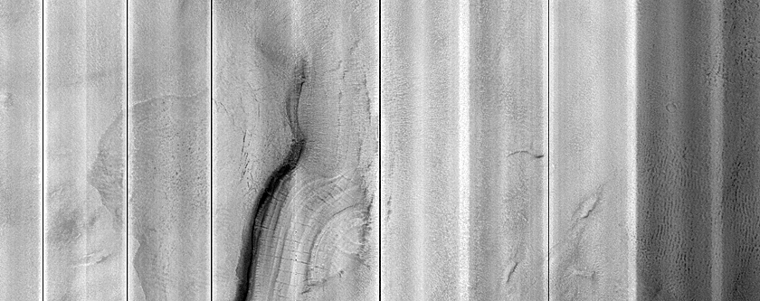 Dipping Layers in Depressions South of Deuteronilus Mensae
