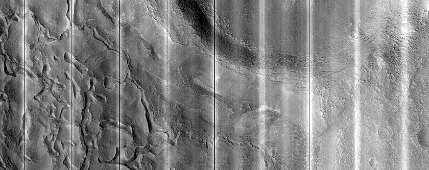 Crater Intersecting Trough
