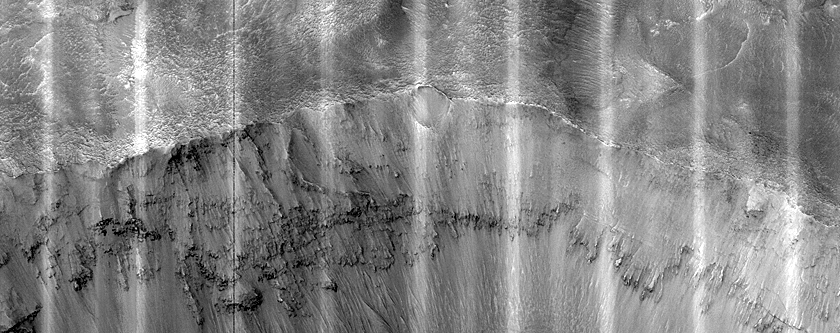 Layers in Crater Wall North of Arabia Region
