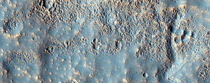 Gullies in Crater on Rim of Newton Crater
