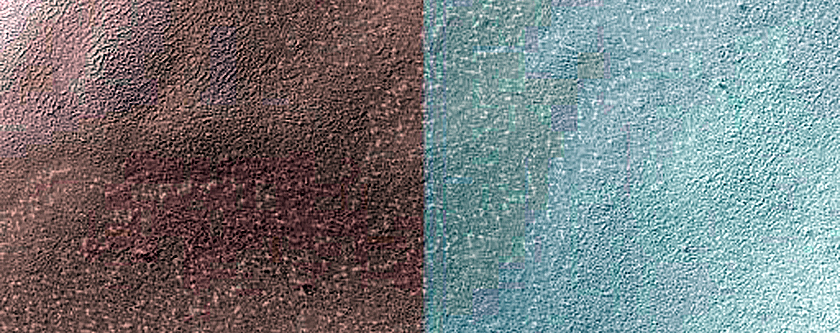 Possible Striped Features in High-Latitude Southern Crater
