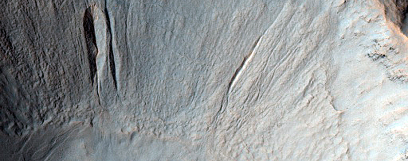Impact Crater with Gullies
