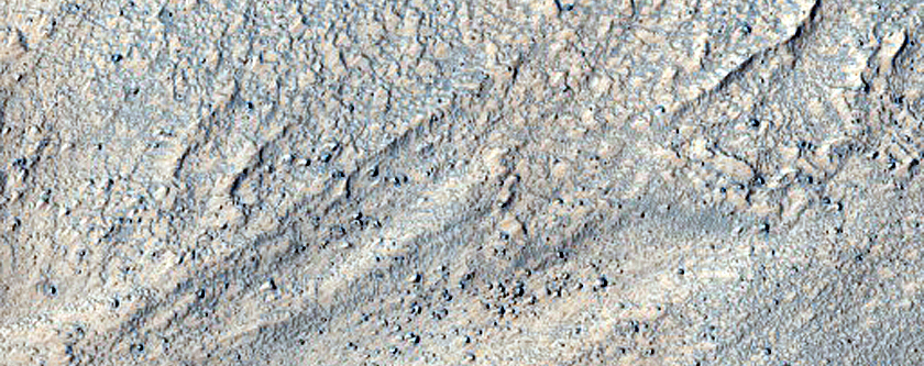 Flows from Crater Near Reull Vallis
