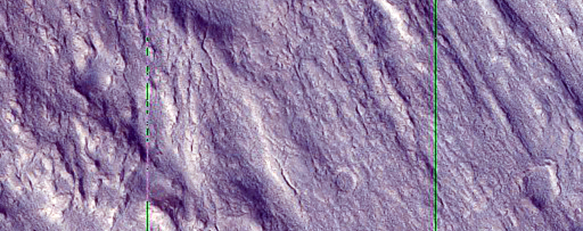 Lobes of Ejecta of Northern Mid-Latitude Crater
