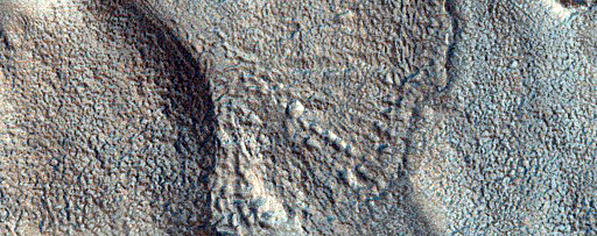 Features on Floor of Crater in Northwest Arabia Terra
