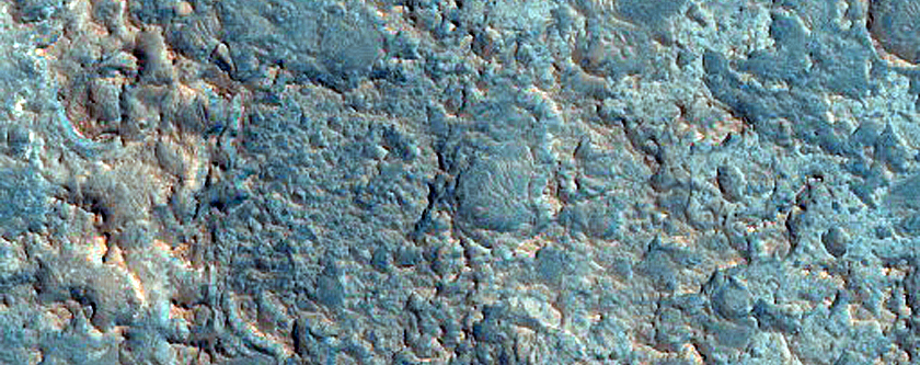 Light-Toned Deposits Within Crater

