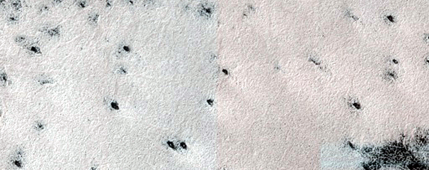 Spider Terrain Not on South Polar Layered Deposits
