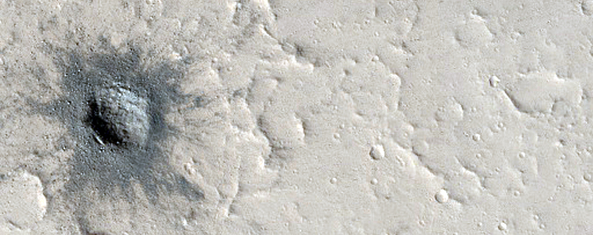 Dusted Fresh Impact Crater
