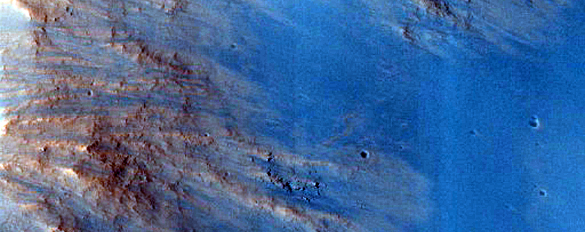 Lobate Flow into Crater
