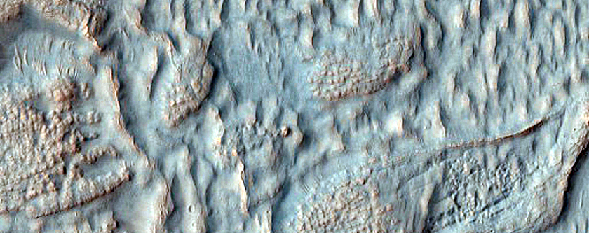 Outflow Feature Near Mafra Crater