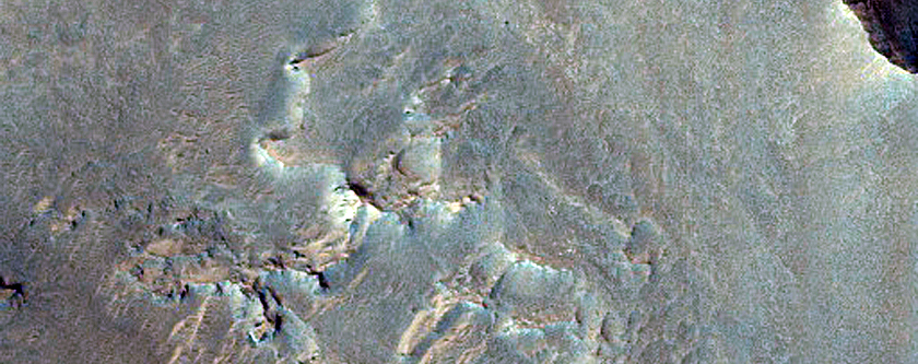 Layers in Crater Depression near Sklodowska Crater
