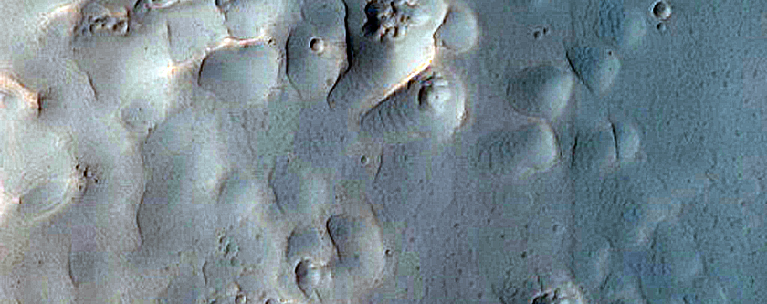 Slope Where New Boulder Tracks Formed between MOC R11-02300 and S01-00136
