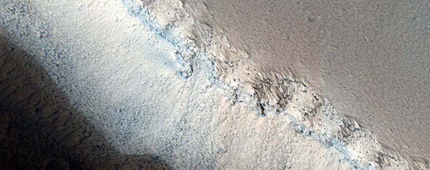 Troughs and Ridge Near Elysium Mons
