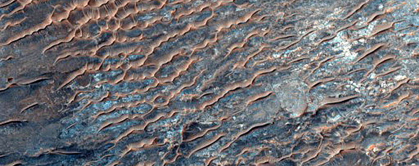 Possible Hydro-Erosion of Crater Rim near Maadim Vallis