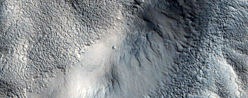 Interaction between Channel and Complex Pitted Terrain