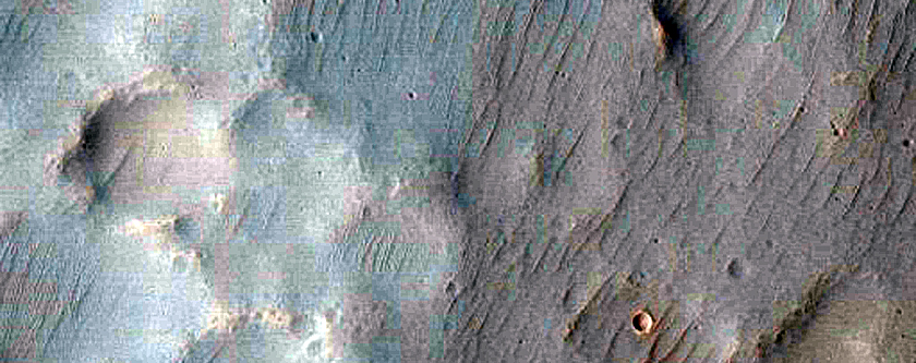 Bedrock Layers Exposed in Crater Rim
