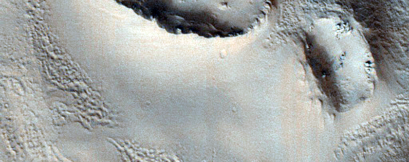 Cratered Features in Olympus Mons Aureole
