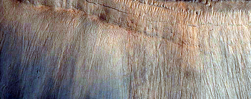 Gully Channels Cutting Through Aprons Near Copernicus Crater
