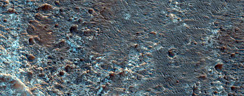Rocky Deposit in Crater
