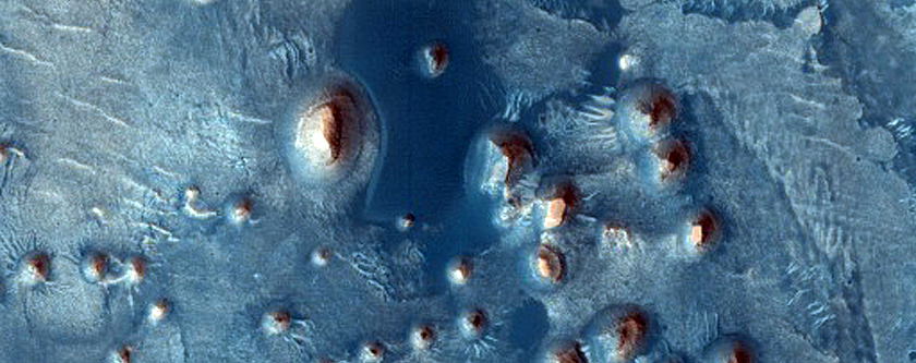 Arabia Terra with Stair-Stepped Hills and Dark Dunes
