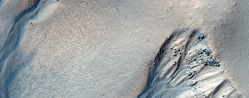 Monitor Gullies in Heaviside Crater
