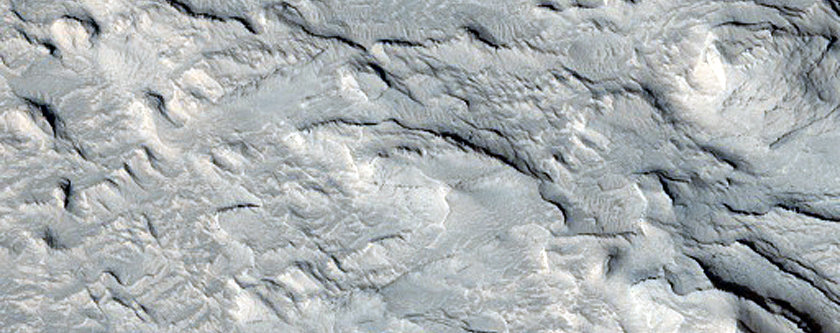 Layers at Base of Mesa in Aeolis Mensae
