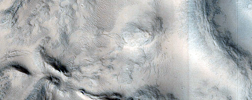 Crater Floor Features in Elysium Planitia
