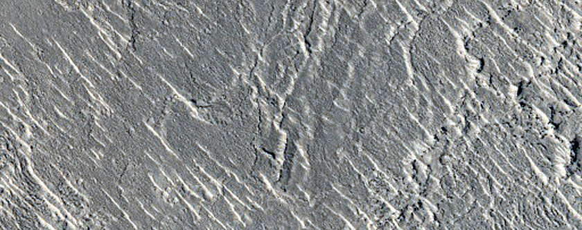 Fissure Vent Forming Low Shield in Athabasca Valles
