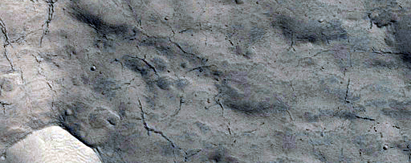 Group of Cracks in Northern Mid-Latitude Crater