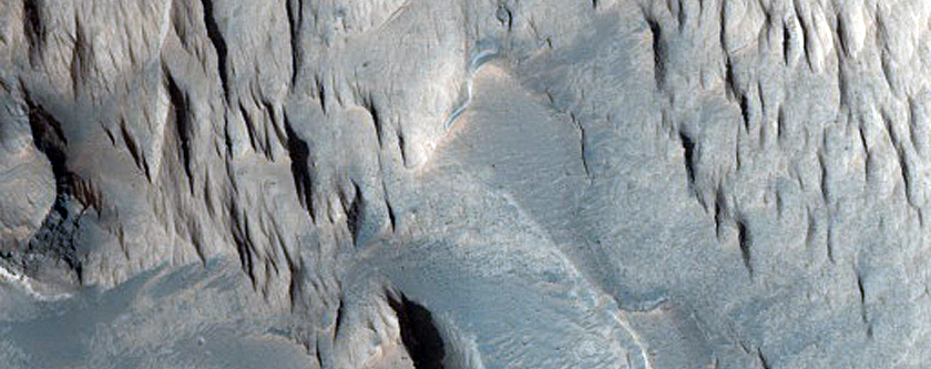 Light-Toned Material on Northwest Candor Chasma Wall