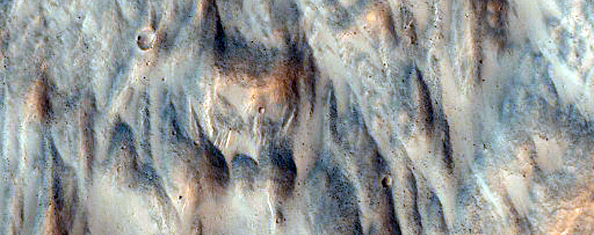Fresh Crater and Landslide
