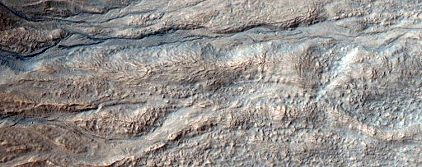 Gullies in Crater in Terra Cimmeria
