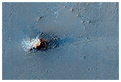 Bodemrelif tussen mogelijke landingsplaatsen voor de missie van 2020 