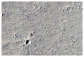 Kilden av en lavastrøm øst for Olympus Mons
