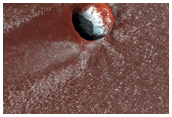 Small Ice-Filled North Polar Layered Deposits Crater
