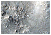 Rocky Impact Crater and Ejecta
