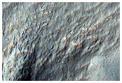 Tongue-Shaped Features in Crater in Noachis Terra
