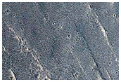 Straight Ridge-Forming Material South of Gill Crater in West Arabia Terra