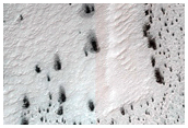 Chains of Pits in South Polar Region
