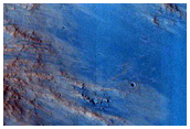 Lobate Flow into Crater
