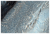 Channels in Southern Mid-Latitude Crater
